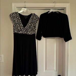 Charming Charlie Black and White Animal Print Midi Dress